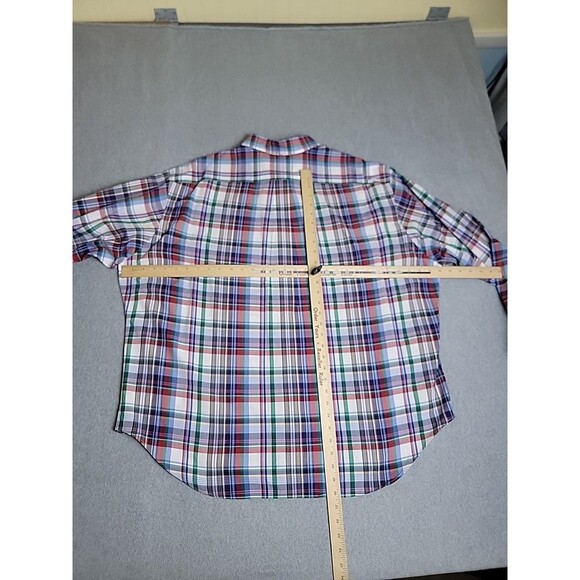 Ralph Lauren Shirt Mens 3XLB Big Button Blue Red Plaid Classic Preppy Dad Cotton - Picture 7 of 11
